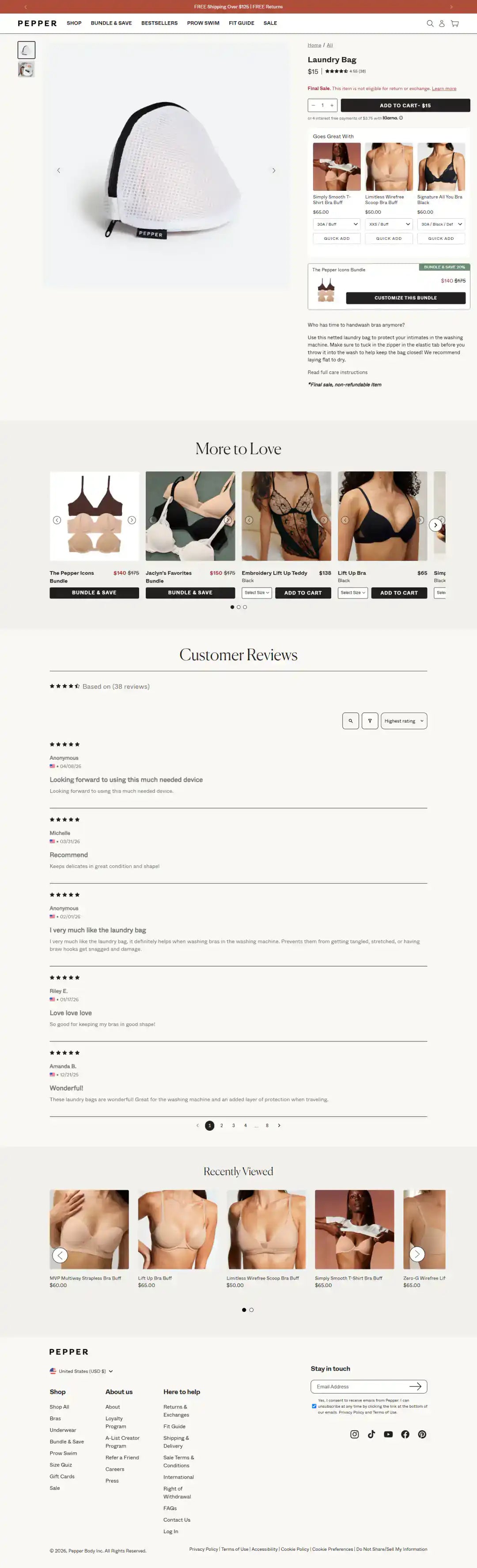 Pepper product page storefront screenshot