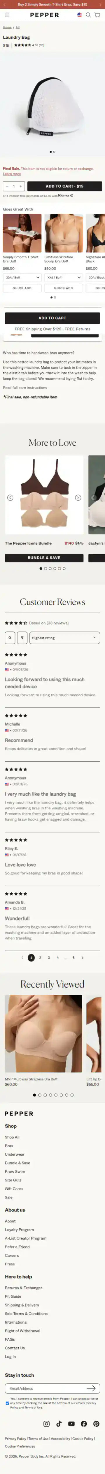 Pepper Shopify Project | Vivek Codes product page mobile Shopify storefront capture