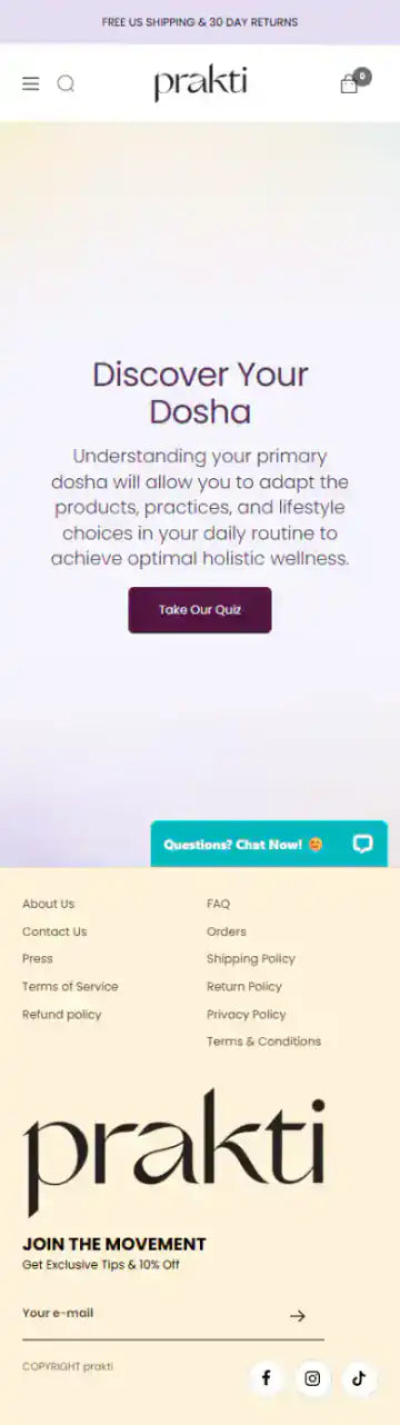 Prakti Beauty Shopify Project | Vivek Codes product finder mobile Shopify storefront capture