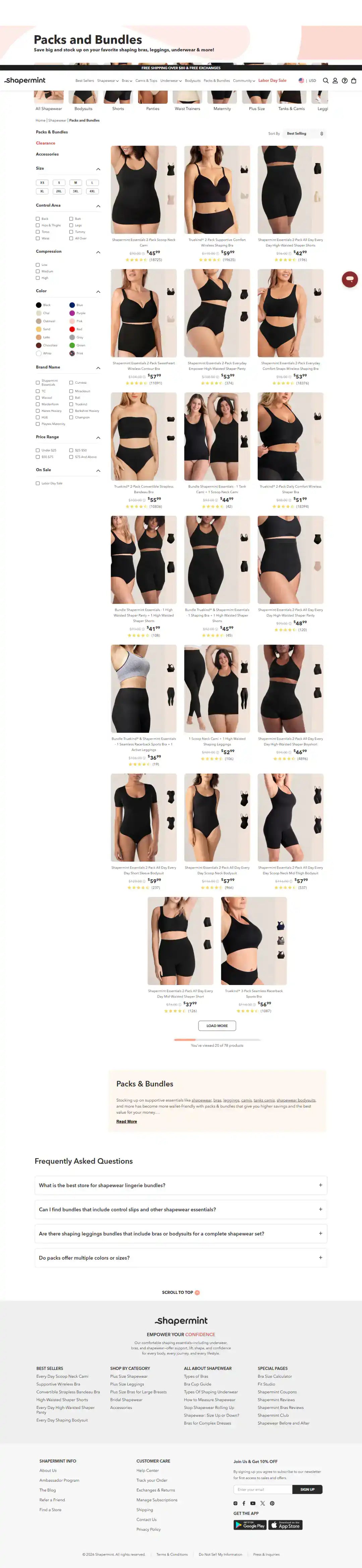 Shapermint Shopify Project | Vivek Codes bundle page desktop Shopify storefront capture