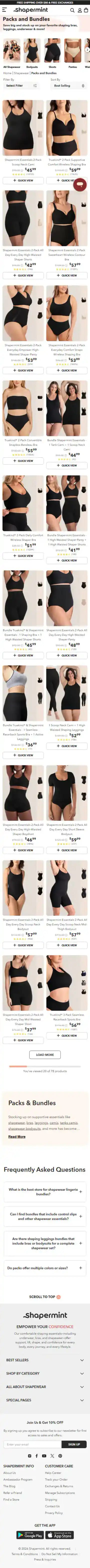 Shapermint Shopify Project | Vivek Codes bundle page mobile Shopify storefront capture