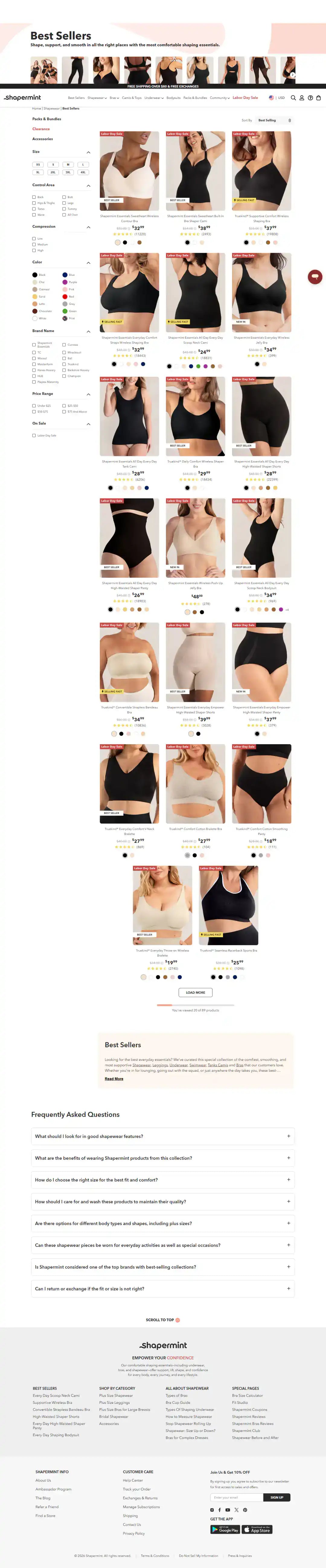 Shapermint Shopify Project | Vivek Codes collection page desktop Shopify storefront capture