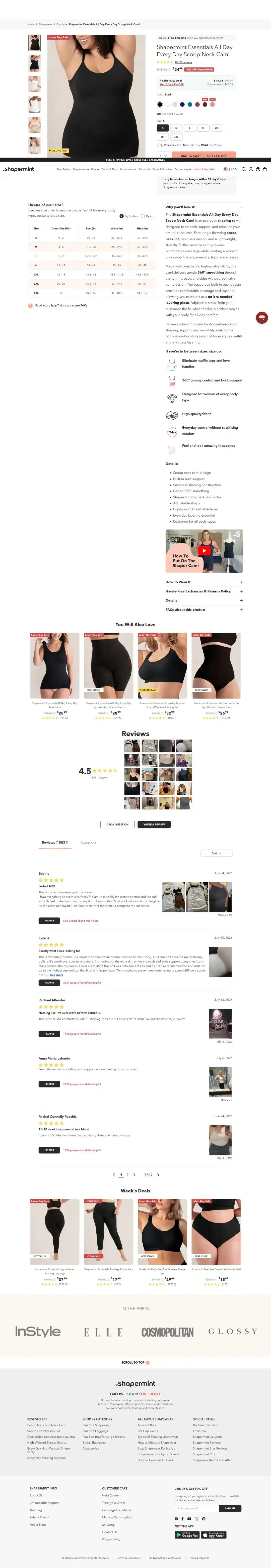 Shapermint Shopify Project | Vivek Codes product page desktop Shopify storefront capture