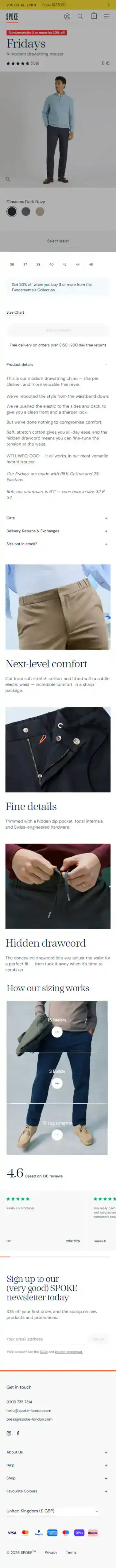 SPOKE London Shopify Project | Vivek Codes product page mobile Shopify storefront capture