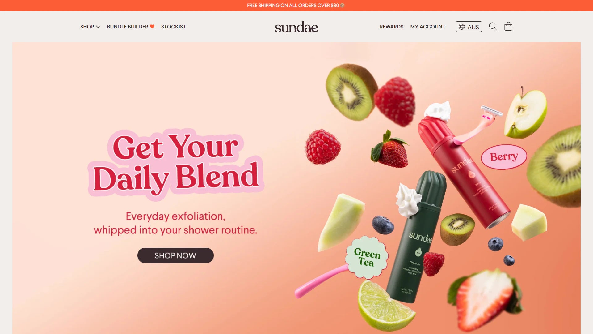 Sundae Body homepage storefront screenshot