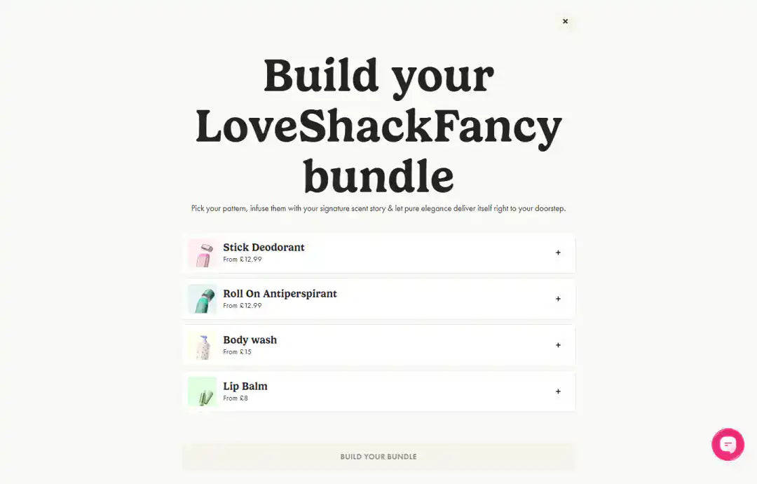 Wild bundle builder page storefront screenshot