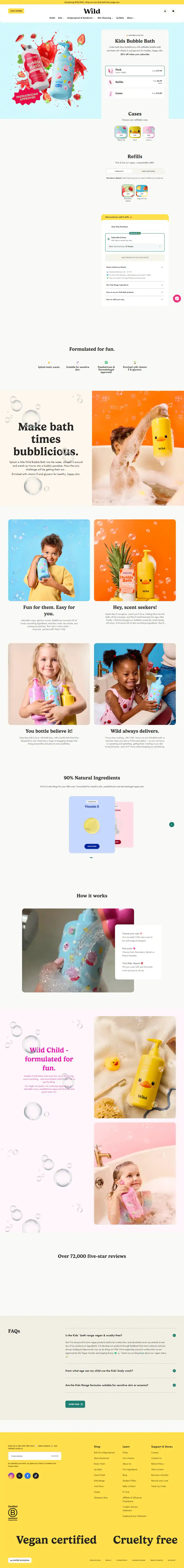 Wild product page storefront screenshot